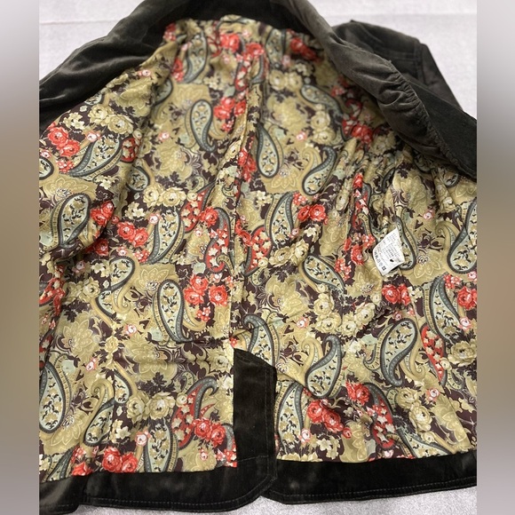 [S/M]Marc Aurel Dark Green Velvet Blazer Pockets Military Hippie Chic - Picture 7 of 15